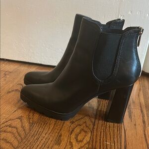 Black Chunky Heeled Boots by Adrienne Vittadini